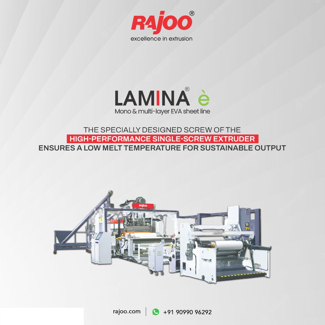 We are pushing the boundaries of extrusion technology for a sustainable future and consistently surpassing expectations with each innovation and revolutionizing manufacturing with eco-friendly practices.<br /><br /><br /><br />Visit our website: https://www.rajoo.com/lamina-e.html<br /><br /><br /><br />#LaminaE' #RajooEngineers #Rajkot #PlasticMachinery #Machines #PlasticIndustry