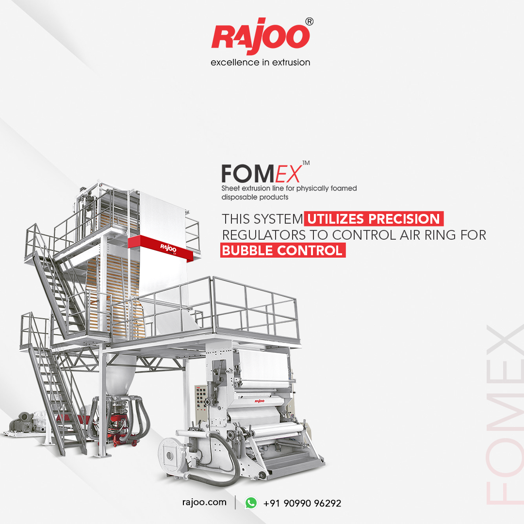 Rajoo Engineers Limited in India has made significant advancements in polymer foam extrusion, utilizing precise regulators to control the air ring for effective bubble control.<br /><br />For more information,<br />Visit our Website:-<br />https://www.rajoo.com/fomex.html<br /><br />#RajooEngineers #Rajkot #PlasticMachinery #Effective #Bubble #Advancements #Machines #PlasticIndustry