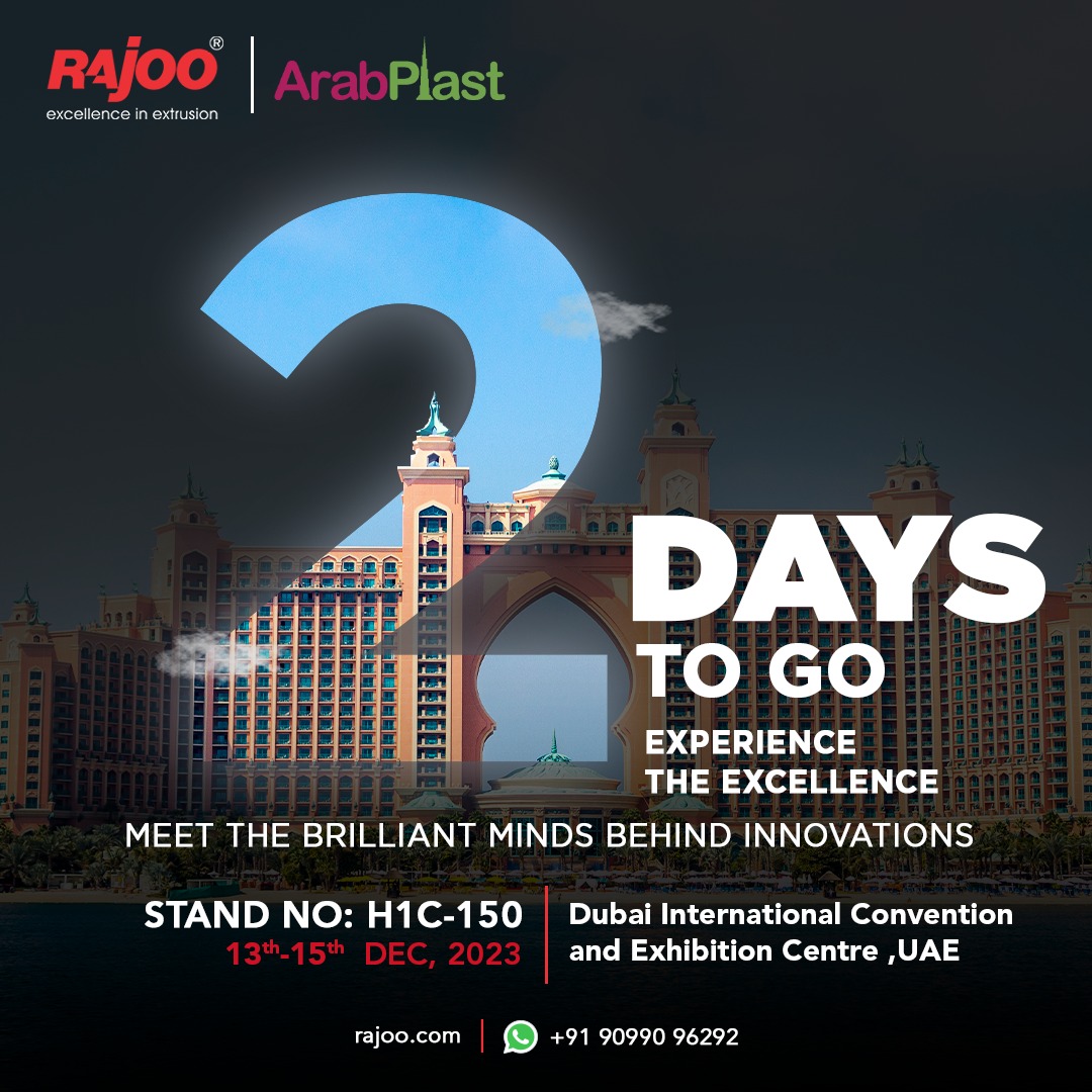 We are gearing up for a groundbreaking showcase at ArabPlast Expo, where innovation meets excellence in plastic extrusion technology. Join us in unraveling the future of precision and efficiency as we present cutting-edge solutions that redefine the landscape of extrusion machinery.<br /><br />See you at the forefront of progress!<br /><br />Date: 13th to 15th December, 2023<br />Stall No: H1C-150<br />Venue: Dubai International Convention and Exhibition Centre, UAE<br /><br />#ARABPLAST #arabplast2023 #ExtrusionInnovation #RajooInnovation #ArabPlast #Expo #Plastic #Extrusion #Exhibition #RajooEngineers #Rajkot #PlasticMachinery #Machines #PlasticIndustry