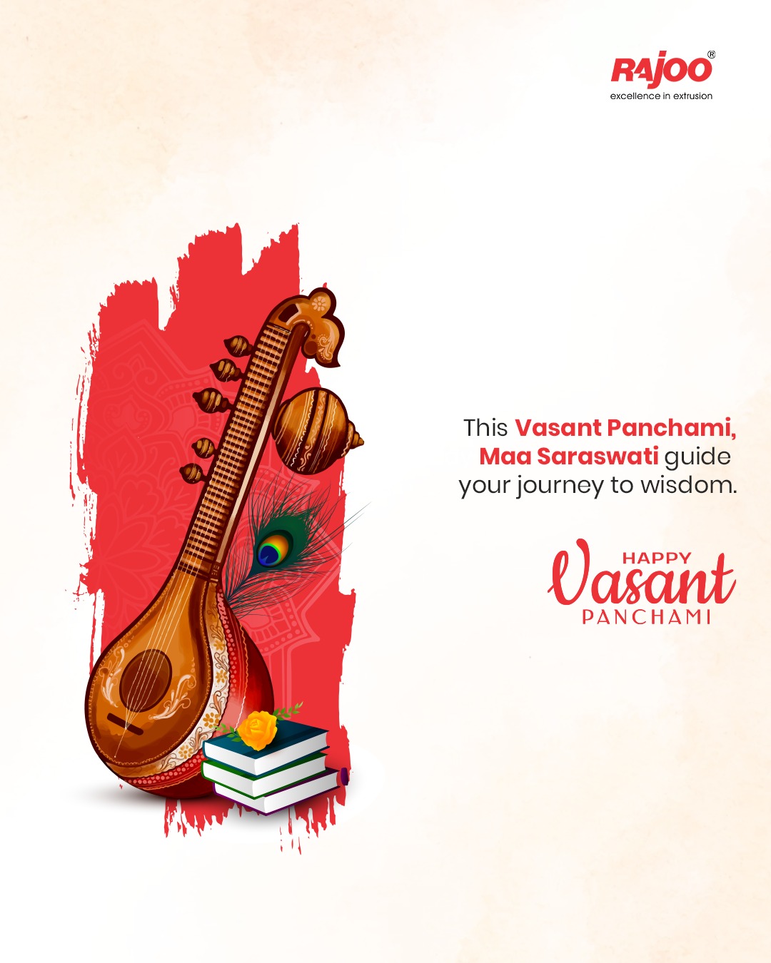 On this auspicious occasion of Vasant Panchami, we honor knowledge, wisdom, and innovation—the pillars that drive excellence at Rajoo Engineers. Just as Goddess Saraswati symbolizes learning and creativity, we strive to bring innovation, sustainability, and technological advancements to the world of extrusion and packaging solutions. May this day inspire new ideas, discoveries, and a brighter future for all! 🌿📖✨<br /><br />#VasantPanchami2025 #RajooEngineers #InnovationForABetterTomorrow #saraswatipuja #Indianfestivals