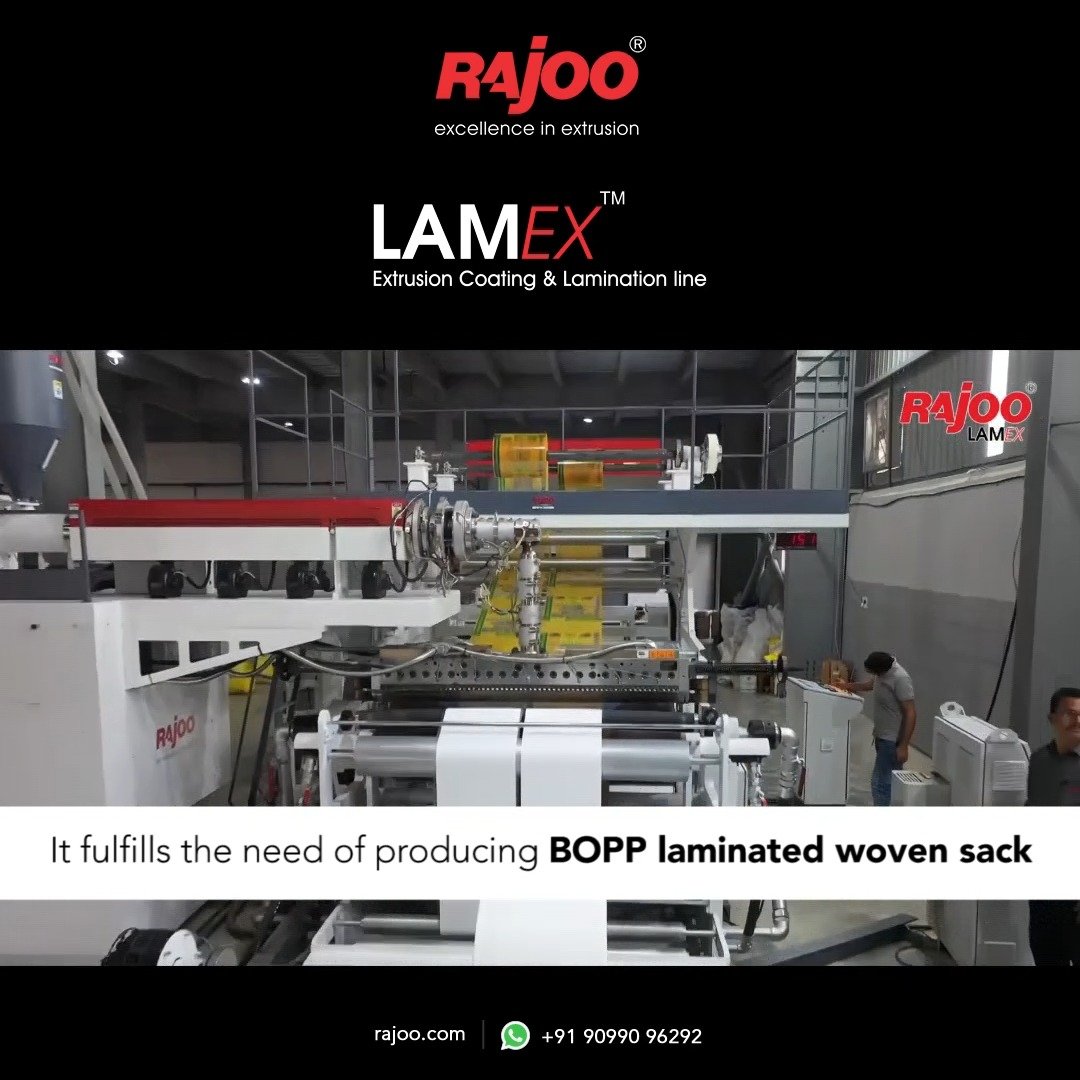 LAMEX gives an excellent output. It is available in a variety of configurations to meet the needs of specific customers, with widths ranging from 800 to 1600 mm.

#Lamex #ExtrusionCoating #LaminationLine #RajooEngineers #Rajkot #PlasticMachinery #Machines #PlasticIndustry