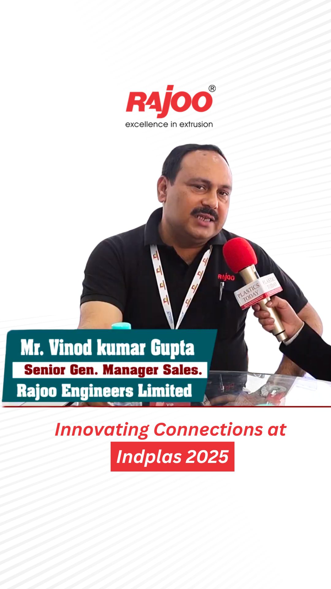 Rajoo Engineers Ltd. sees Indplas 2025 as a highly successful event that showcased our latest innovations to a wide and engaged audience. As Vinod Kumar Gupta, Sr. GM, shared, the positive response and meaningful interactions have set the stage for promising business opportunities. We are confident that the connections made at the exhibition will lead to strong growth and continued success for our company. 🚀🤝

#RajooEngineers #Indplas2025 #Innovation #PlasticsEngineering #Manufacturing #BusinessGrowth #Technology #Networking #Engineering #Success