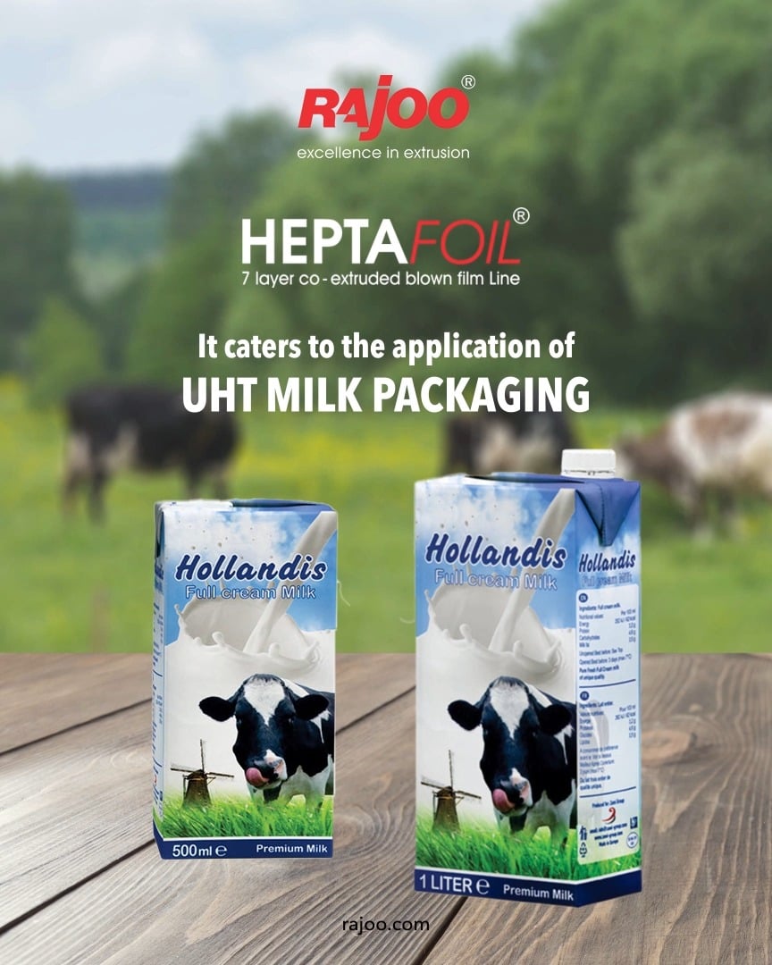 Heptafoil caters to the packaging needs of UHT milk packaging and many more.

For more information,
Visit our website,
https://www.rajoo.com/
.
.
.
#RajooEngineers #Rajkot #PlasticMachinery #Machines #PlasticIndustry