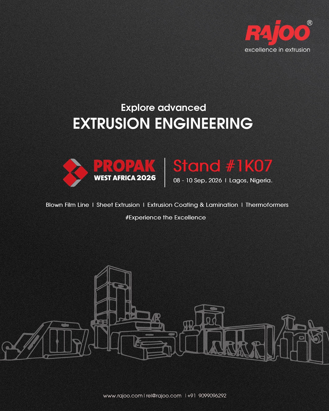 Rajoo Engineers, biodegradable film machine, nonwoven fabric machine, cup stacking machine, extruder for plastic, extrusion machinery, film inflation machine, green house film machine, hdpe pipe plant, inline dripper line, inline lateral pipe, machinery exporter, nine layer blown film machine, nonwoven bag making machine, plastic dunnage bag film, plastic Extruder, plastic processing equipment, plastic processing machinery, pvc conduit pipe, flexible pvc pipe, pvc medical pocket, pvc medical tube, pvc pipe diameter and thickness control, stretch film machine, thick thin sheet lines, thick thin sheet lines, twin screw pipe plant, twin screw pvc extruder, twin screw pvc pipe plant, wpc profile machine, sheet line , extrusion lines