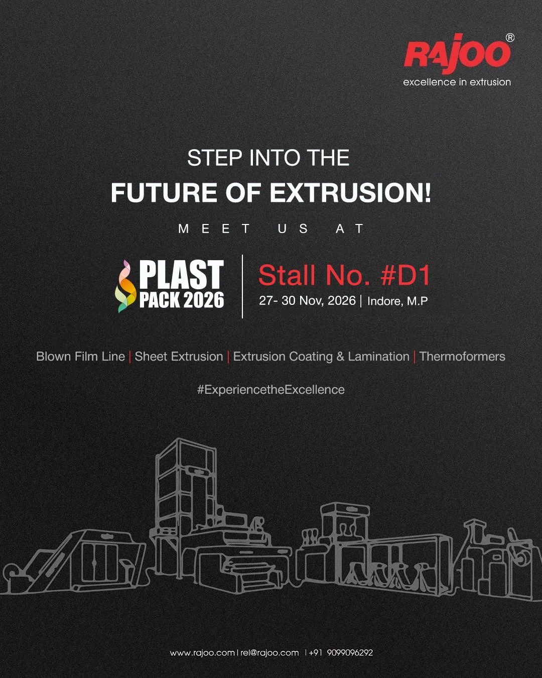 Rajoo Engineers, biodegradable film machine, nonwoven fabric machine, cup stacking machine, extruder for plastic, extrusion machinery, film inflation machine, green house film machine, hdpe pipe plant, inline dripper line, inline lateral pipe, machinery exporter, nine layer blown film machine, nonwoven bag making machine, plastic dunnage bag film, plastic Extruder, plastic processing equipment, plastic processing machinery, pvc conduit pipe, flexible pvc pipe, pvc medical pocket, pvc medical tube, pvc pipe diameter and thickness control, stretch film machine, thick thin sheet lines, thick thin sheet lines, twin screw pipe plant, twin screw pvc extruder, twin screw pvc pipe plant, wpc profile machine, sheet line , extrusion lines
