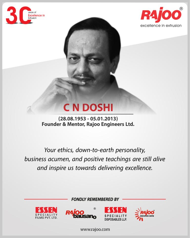 Your ethics, down-to-earth personality, business acumen, and positive teachings are still alive & inspire us towards delivering excellence.

#CNDoshi #Excellence #RajooEngineers #Rajkot #PlasticMachinery #Machines #PlasticIndustry https://t.co/YDdiNbo4NA