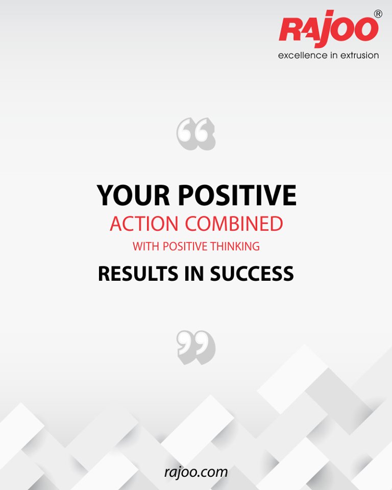Your positive action combined with positive thinking results in success.

#QOTD #RajooEngineers #Rajkot #PlasticMachinery #Machines #PlasticIndustry https://t.co/YjrA8ru9E3