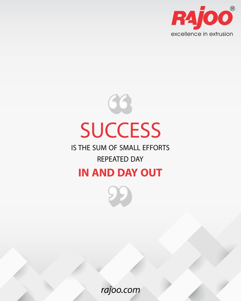 Success is the sum of small efforts repeated day in and day out

#QOTD #RajooEngineers #Rajkot #PlasticMachinery #Machines #PlasticIndustry https://t.co/opihAV4UHF