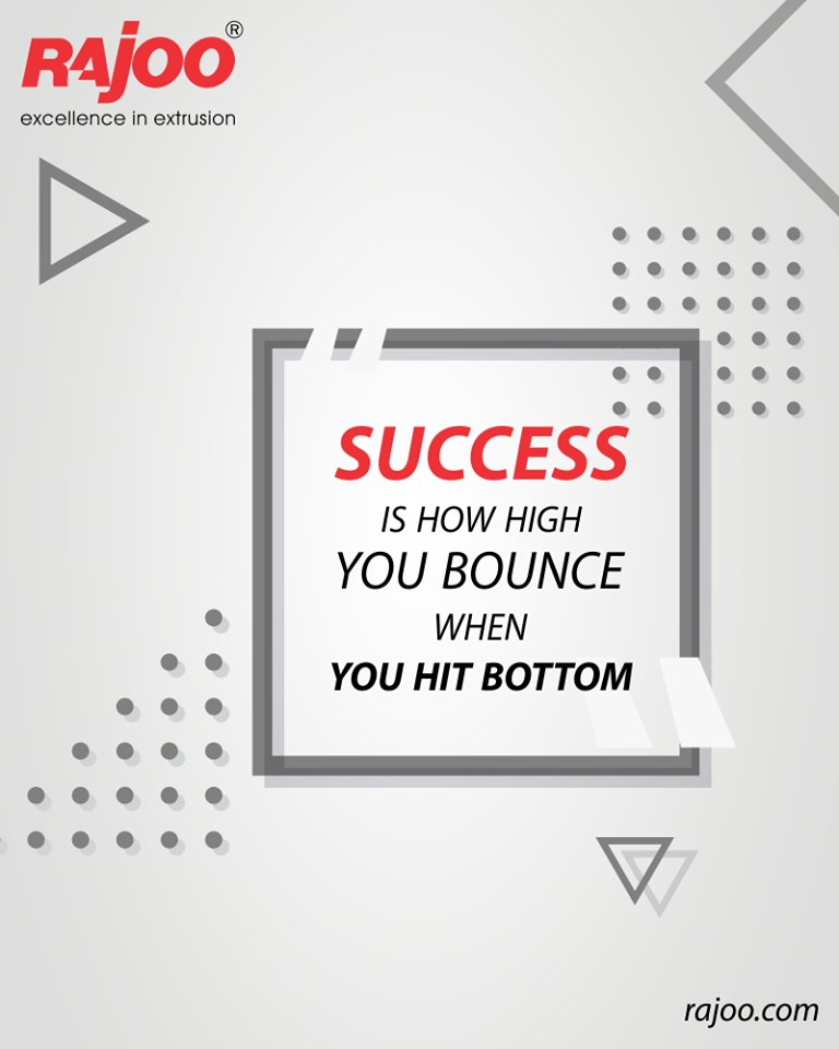 Success is how high you bounce when you hit bottom

#QOTD #RajooEngineers #Rajkot #PlasticMachinery #Machines #PlasticIndustry https://t.co/pVaeNO857P