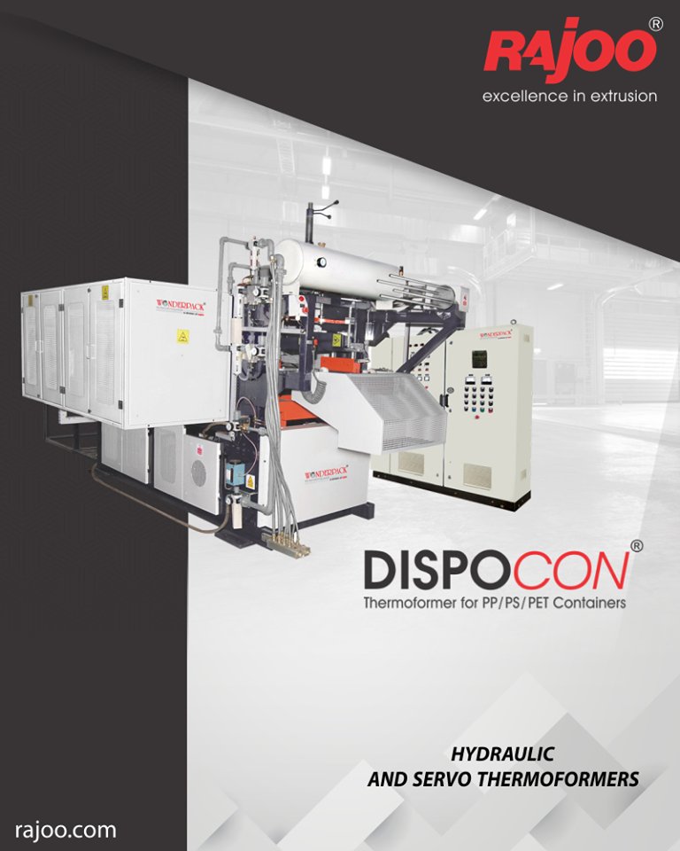Dispocon Thermoformers are exceptionally sturdy, durable and low maintenance machines firmly established as 
ReadMore:https://t.co/gQIodiLc93

#RajooEngineers #Rajkot #PlasticMachinery #Machines #PlasticIndustry https://t.co/tydbPMV2nk