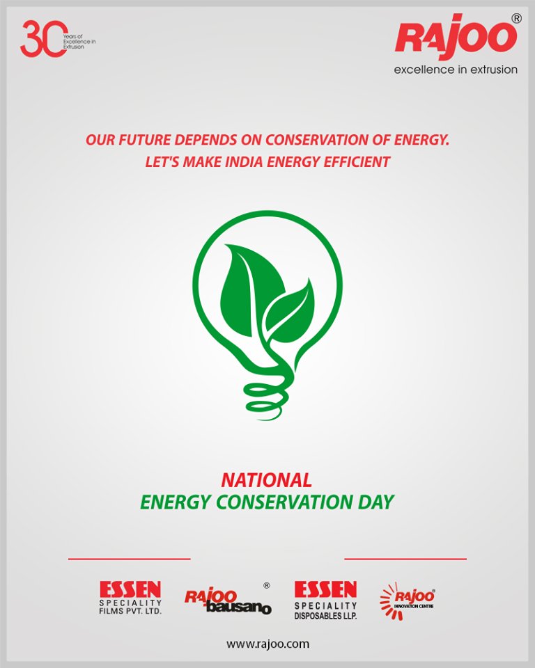 Our future depends on conservation of energy. Let's make India energy efficient.

#NationalEnergyConservationDay #Energyconservationday #naturalresources #SaveEnergy #ConserveEnergy #EnergyConservation  #RajooEngineers #Rajkot #PlasticMachinery #Machines #PlasticIndustry https://t.co/EHvEnMOC2Q