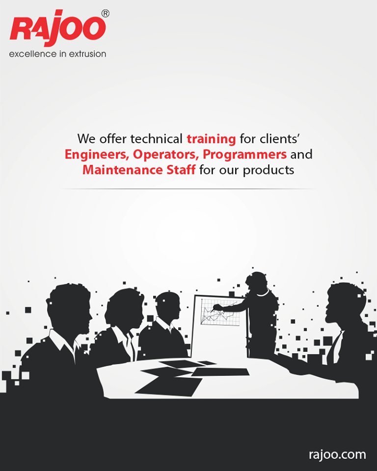 We offer technical training for clients’ Engineers, Operators, Programmers and Maintenance Staff for our products and its operating systems, automation process and technology used.

#RajooEngineers #Rajkot #PlasticMachinery #Machines #PlasticIndustry https://t.co/Ux8RNFiKXQ