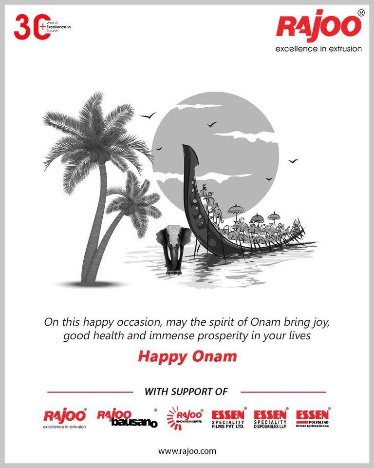 On this happy occasion, may the spirit of Onam bring joy, good health and immense prosperity in your lives

#HappyOnam #Onam #Onam2020 #RajooEngineers #Rajkot #PlasticMachinery #Machines #PlasticIndustry https://t.co/XZTsP7xdm6