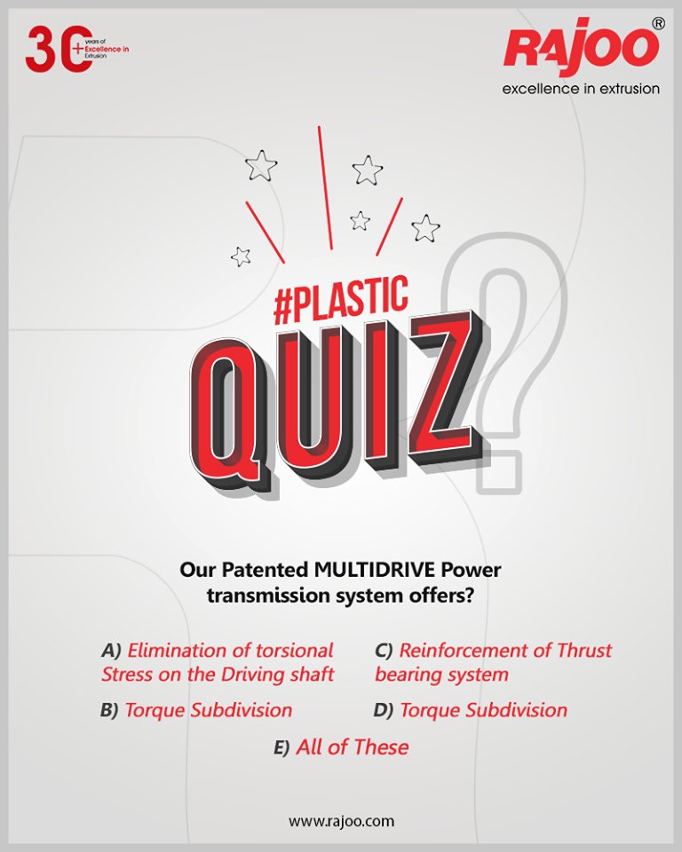 Can you guess the benefits of our unique and patented transmission system?

Let us know in the comments below!

#RajooEngineers #Rajkot #PlasticMachinery #Machines #PlasticIndustry #PlasticSheet #PlasticFilm https://t.co/Jq80B1nWDZ