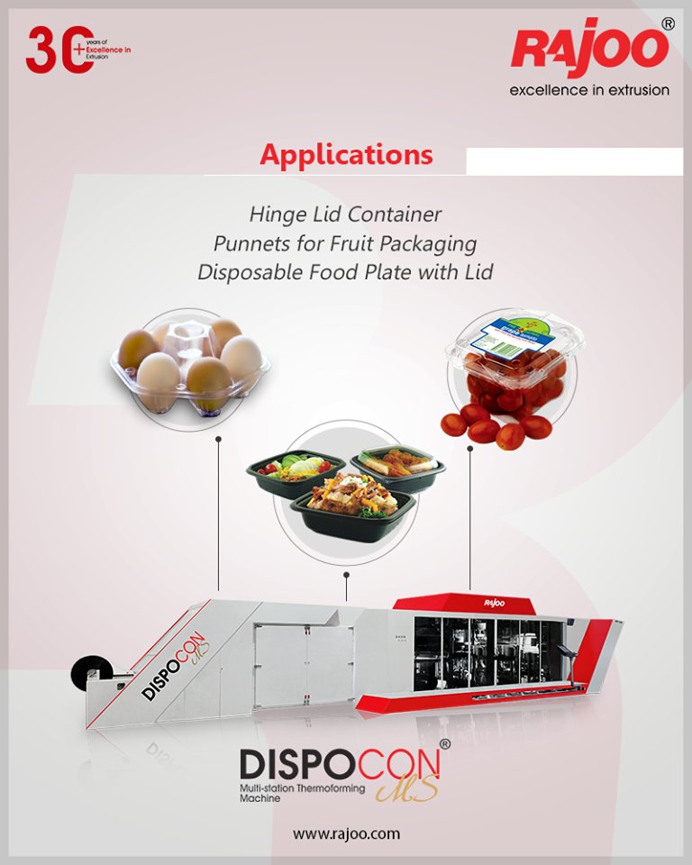 Our award-winning Dispocon MS is efficient for making Hinge Lid Container Punnets for Fruit Packaging Disposable Food Plate with Lid.

For Inquiries, call 9712932706

#RajooEngineers #Rajkot #PlasticMachinery #Machines #PlasticIndustry https://t.co/1g8b6Tx02G