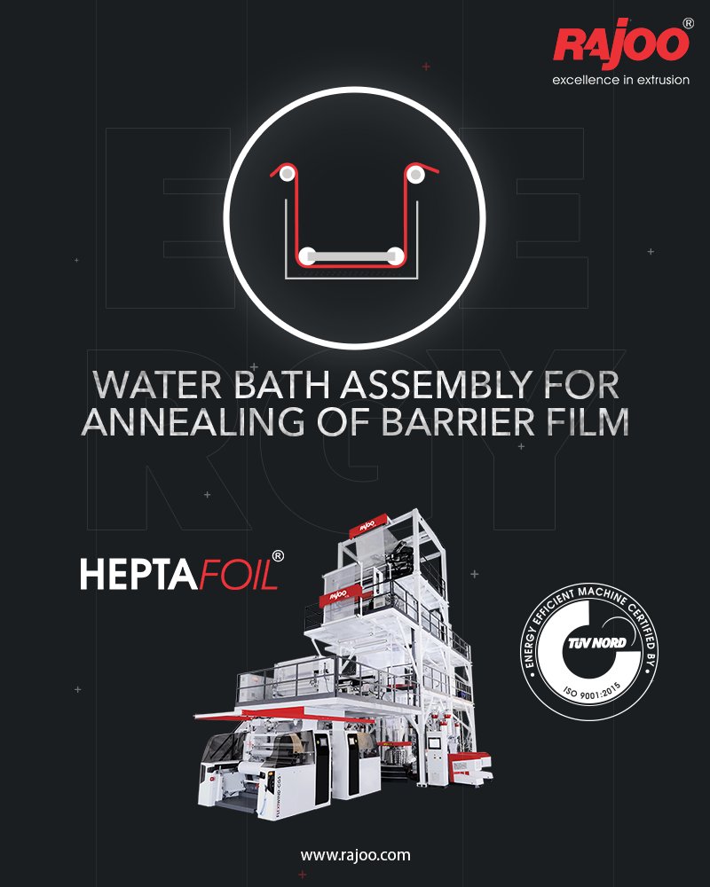 Our 7 Layer Blown Film Line Extruder - Heptafoil is equipped with an exclusive Water Bath assembly for the annealing of the Film.

#RajooEngineers #Rajkot #PlasticMachinery #Machines #PlasticIndustry https://t.co/NTjyKfT1uK