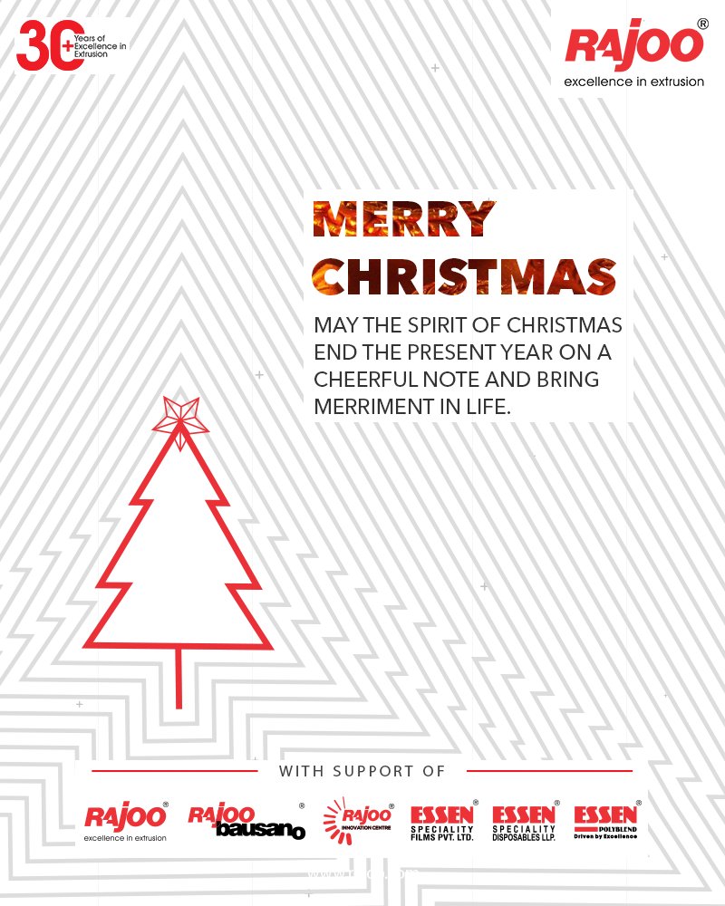 May the Spirit of Christmas end the present year on a cheerful note and bring Merriment in Life.

Merry Christmas!

#Christmas #MerryChristmas #Christmas2020 #Festival #Cheers #Joy #Happiness  #RajooEngineers #Rajkot #PlasticMachinery #Machines #PlasticIndustry https://t.co/Ol1e44MKmw