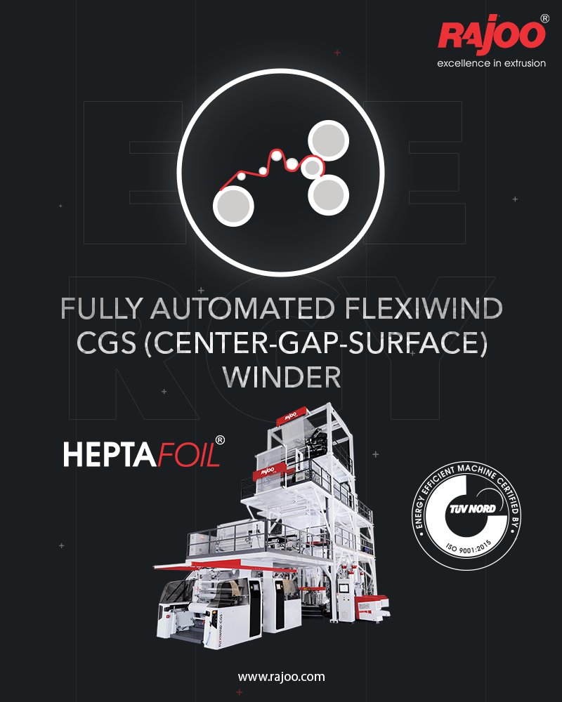 Our 7 Layer Co-Ex Blown Film machine, Heptafoil, is equipped with a fully automated flexiwind CGS (center Gap Surface Winder) for fast cycle times and quick roll changeovers.

#RajooEngineers #Rajkot #PlasticMachinery #Machines #PlasticIndustry https://t.co/THk315IeXU