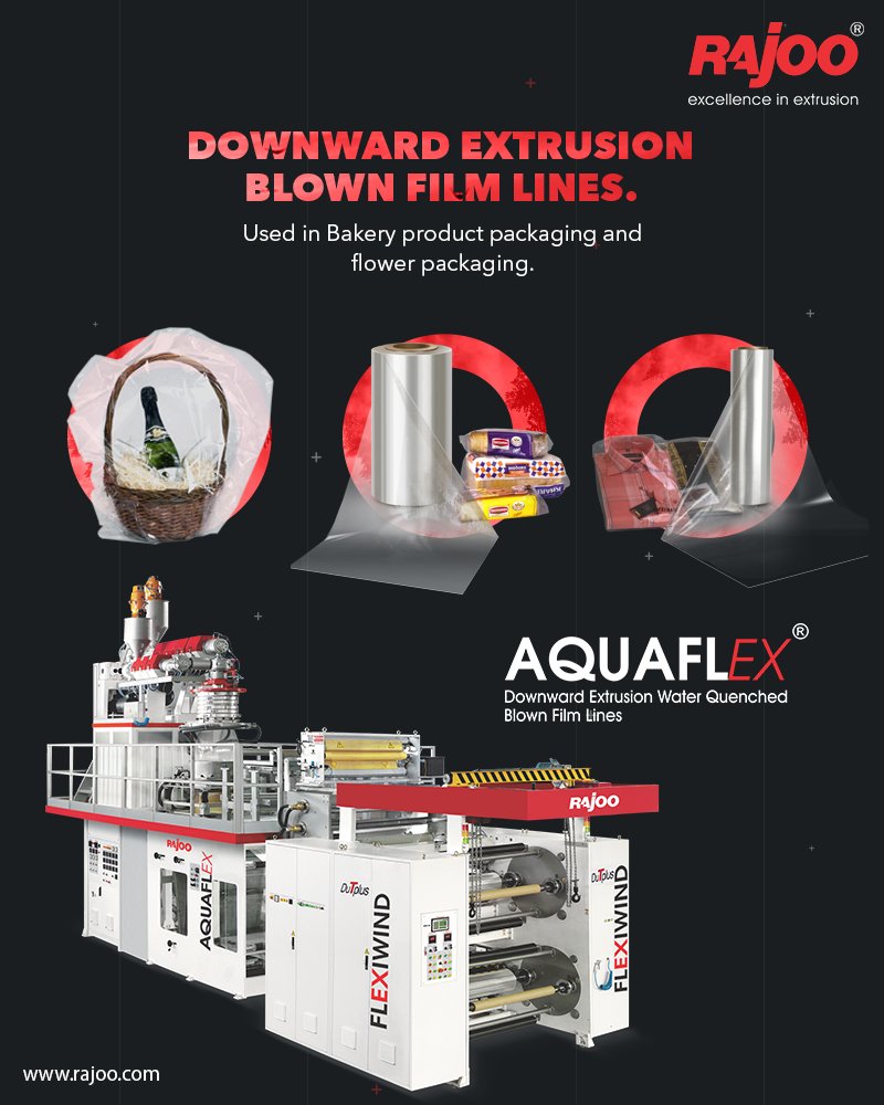 The AQUAFLEX downward blown film line uses chilled water instead of air to cool the bubble and offers fast cooling which keeps the crystallinity of the film low while maintaining.

#RajooEngineers #Rajkot #PlasticMachinery #Machines #PlasticIndustry https://t.co/KwJzLrMvS2