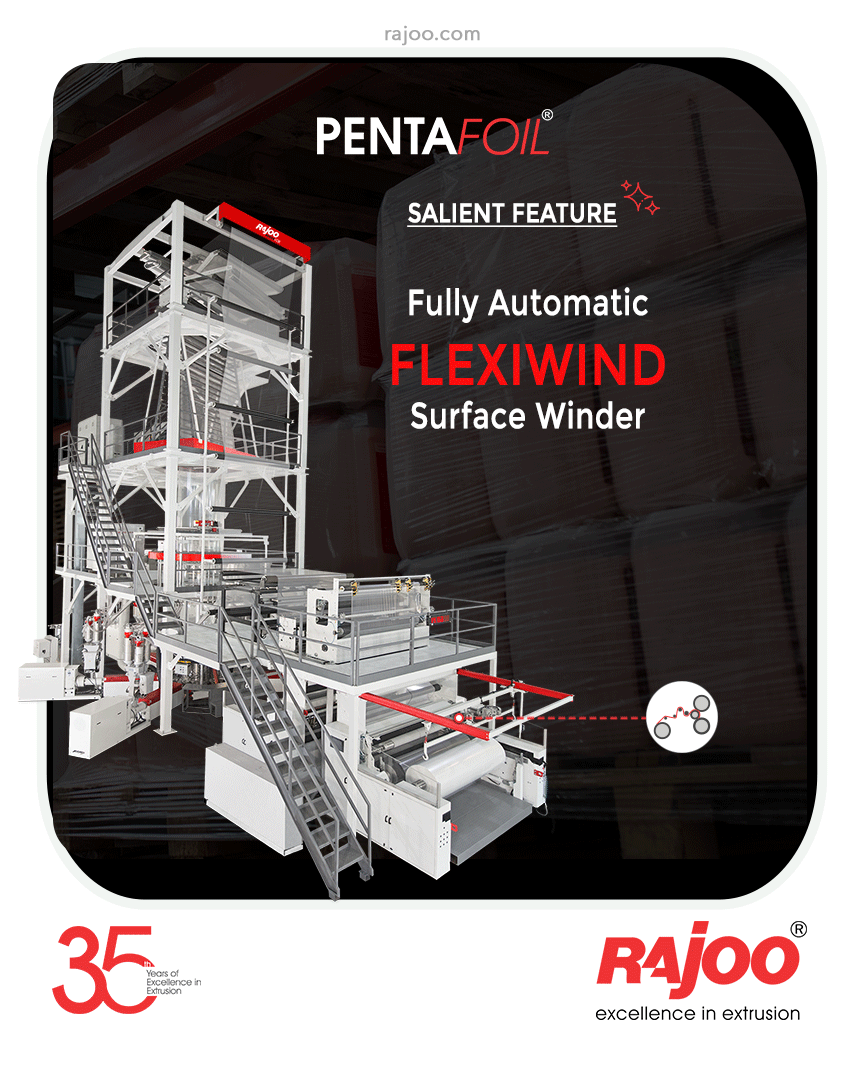 Pentfoil by Rajoo Engineers is not only ultra-efficient but also convenient as it is equipped with features like a Fully Automatic FLEXIWIND Surface Winder.

#RajooEngineers #Rajkot #PlasticMachinery #Machines #PlasticIndustry https://t.co/4OtTet3WDy