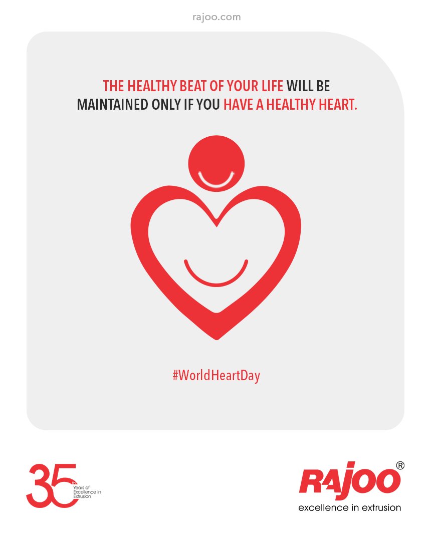 The Healthy Beat of your Life will be maintained only if you have a Healthy Heart.

#WorldHeartDay #WorldHeartDay2021 #HeartHealth #CardiacHealth #HeartDay #RajooEngineers #Rajkot #PlasticMachinery #Machines #PlasticIndustry https://t.co/IzrPVZuru8