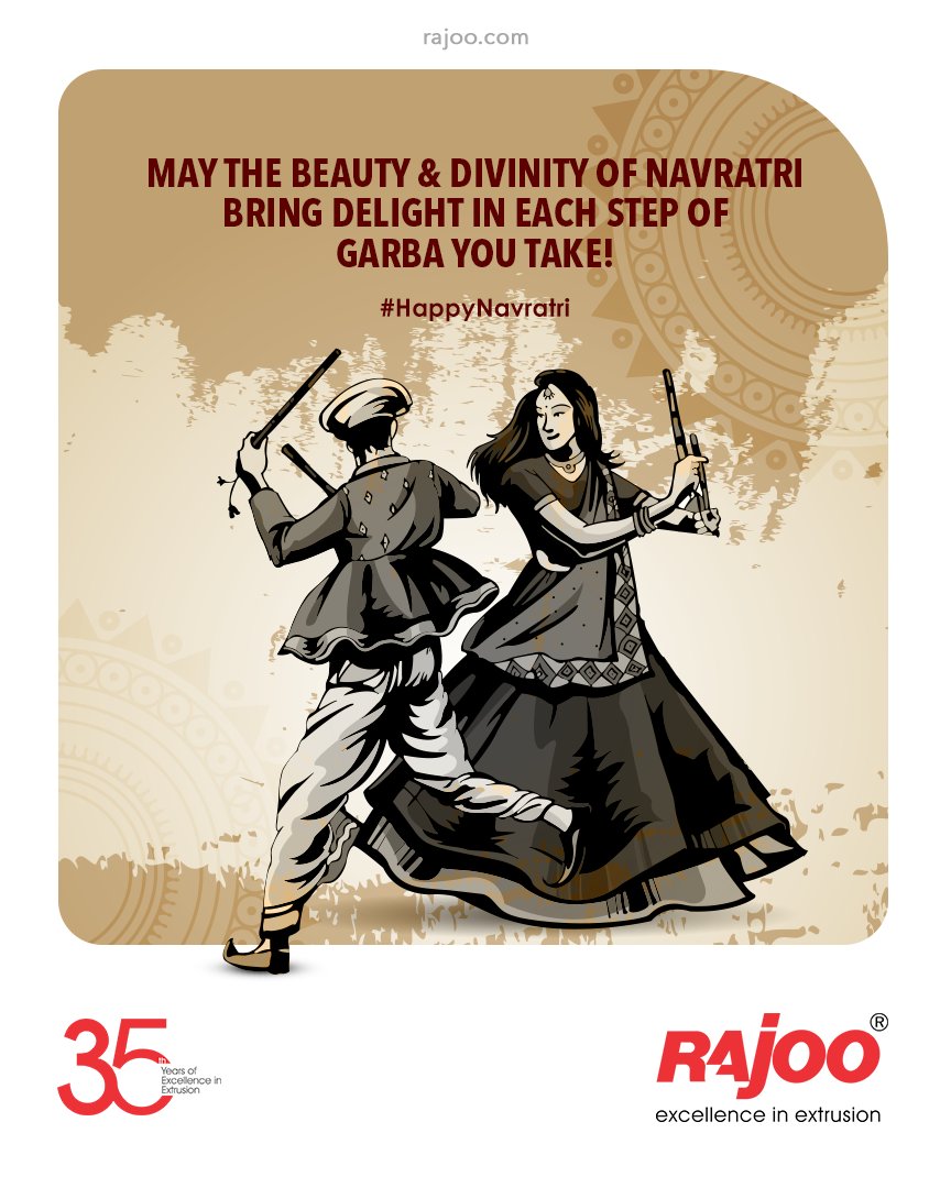 May the beauty & divinity of Navratri bring delight in each step of Garba you take!

#Navratri #Navratri2021 #HappyNavratri #HappyNavratri2021 #Festival #RajooEngineers #Rajkot #PlasticMachinery #Machines #PlasticIndustry https://t.co/kHerpYGDkt