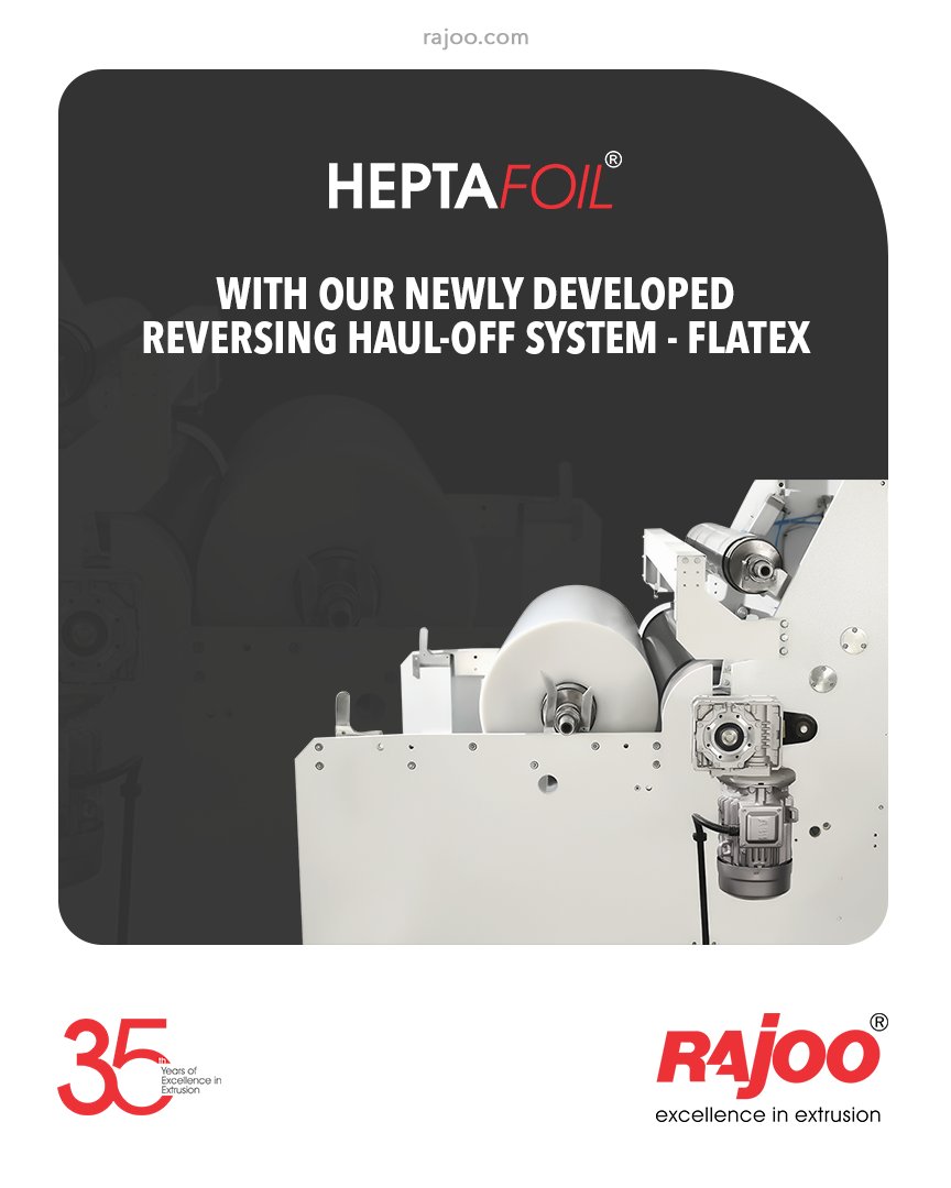 Our 7 layer blown film lines, Heptafoil, is equipped with FlatEX – a newly developed reversing haul-off system placed immediately before the nip roll to reduce bow and increase flatness by machine direction stretching, resulting in better productivity in post extrusion processes. https://t.co/3vr3ftdFh9
