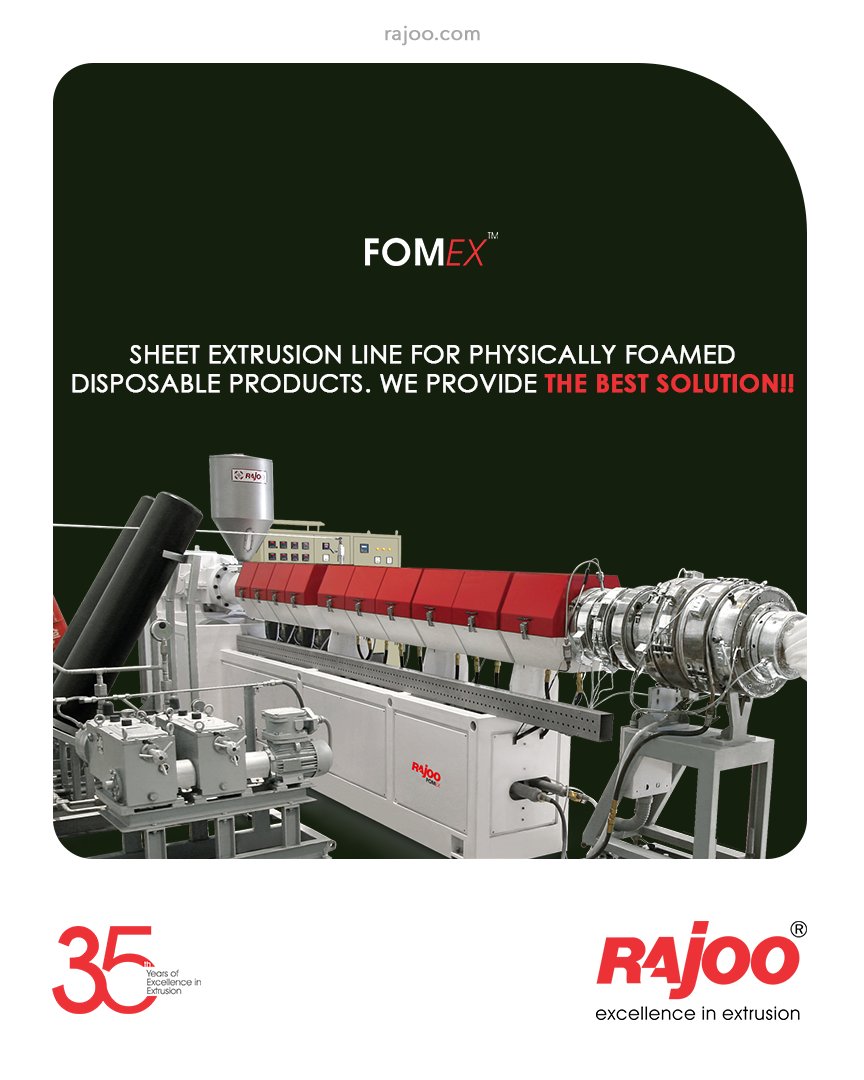 Fomex is equipped with fully automated die and facilitates ease of operations. 

#RajooEngineers #Rajkot #PlasticMachinery #Machines #PlasticIndustry #Packaging #Development #Production https://t.co/imzKYrA8Io