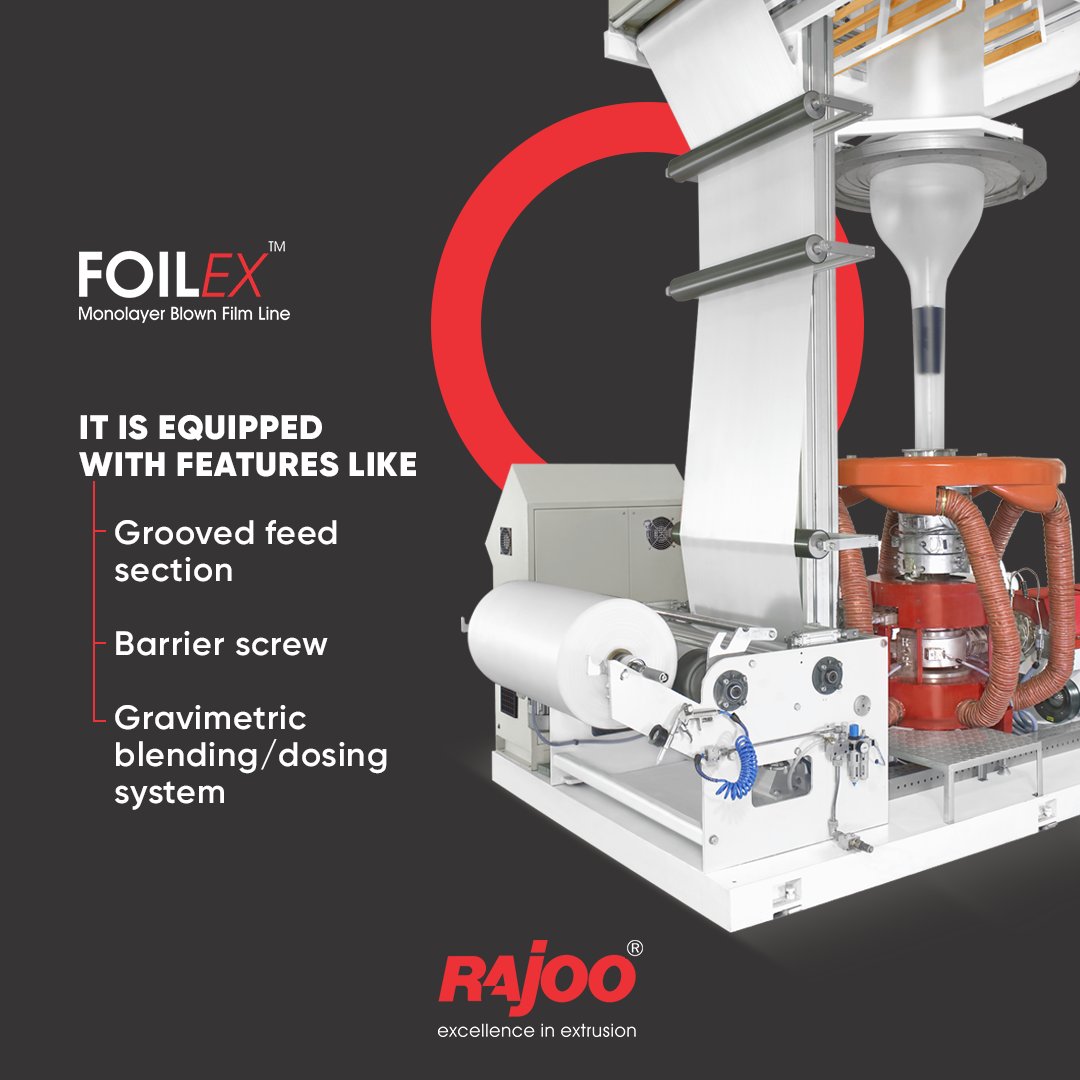 FOILEX is incorporated with many advanced features. The modern features enable to produce the best film quality with economical use of resources. 
For more information,
Visit our website,
https://t.co/6qzszcHccW
#RajooEngineers #Rajkot #PlasticMachinery #Machines #PlasticIndustry https://t.co/Evq8cPLVA4