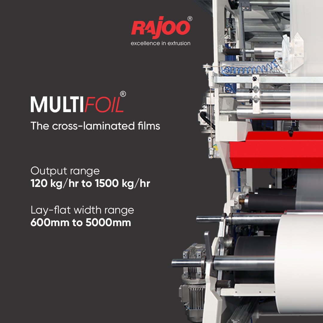 The three-layer configuration is used for general purpose packaging films and cross-laminated films with output ranging from 120kg/hr to 1500 kg/hr and lay-flat width ranging from 600mm to 5000mm.

For more information,
Visit our website,
https://t.co/YAv2M74tf2
.
.
.
#MultiFoil https://t.co/OIxhkY3igh