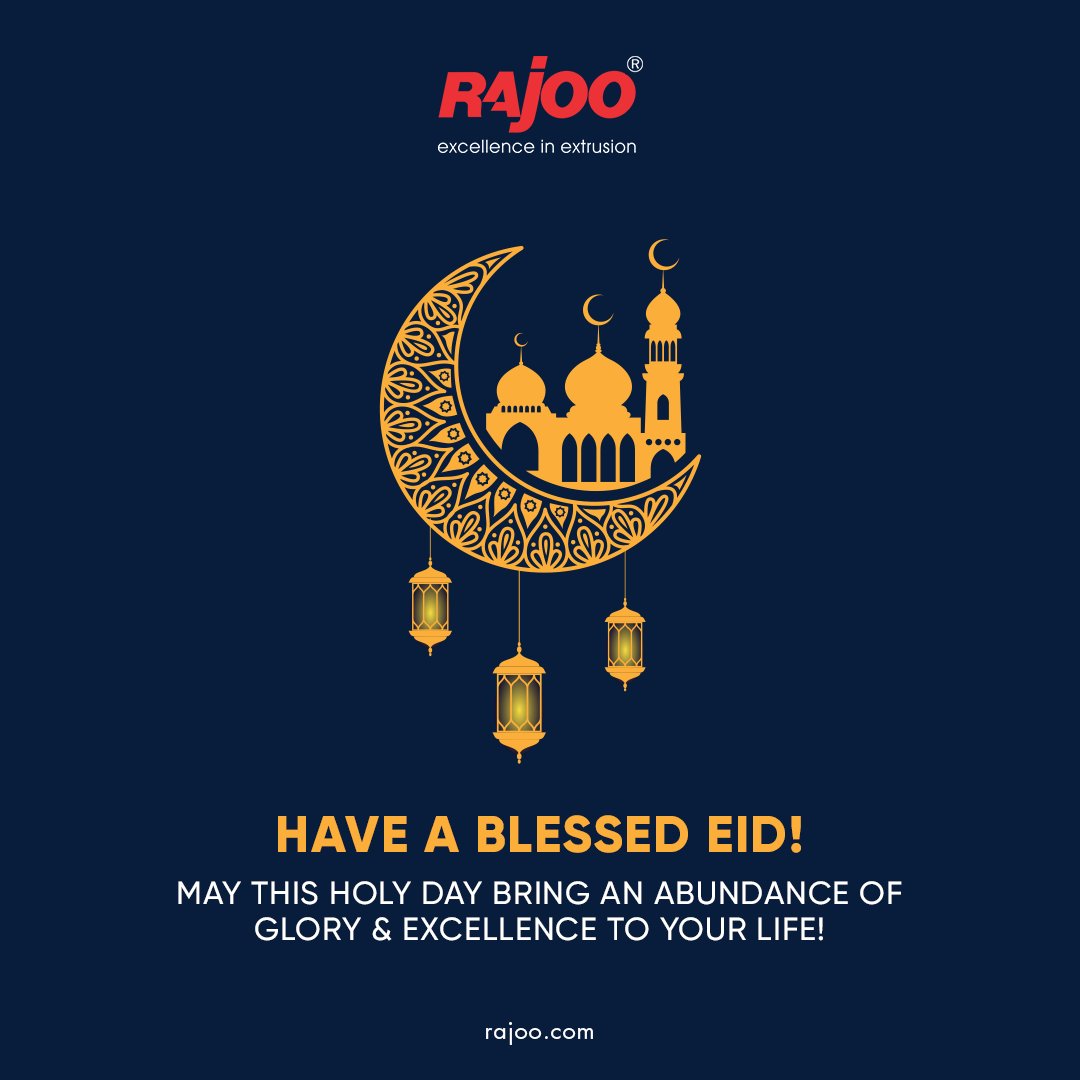 Have a blessed Eid!
May this holy day bring an abundance of glory & excellence to your life!
#EidMubarak2022 #EidAlFitr2022 #EidMubarak🌙 #EidulFitr #RajooEngineers #Rajkot #PlasticMachinery #Machines #PlasticIndustry https://t.co/lnyV8TGkJp