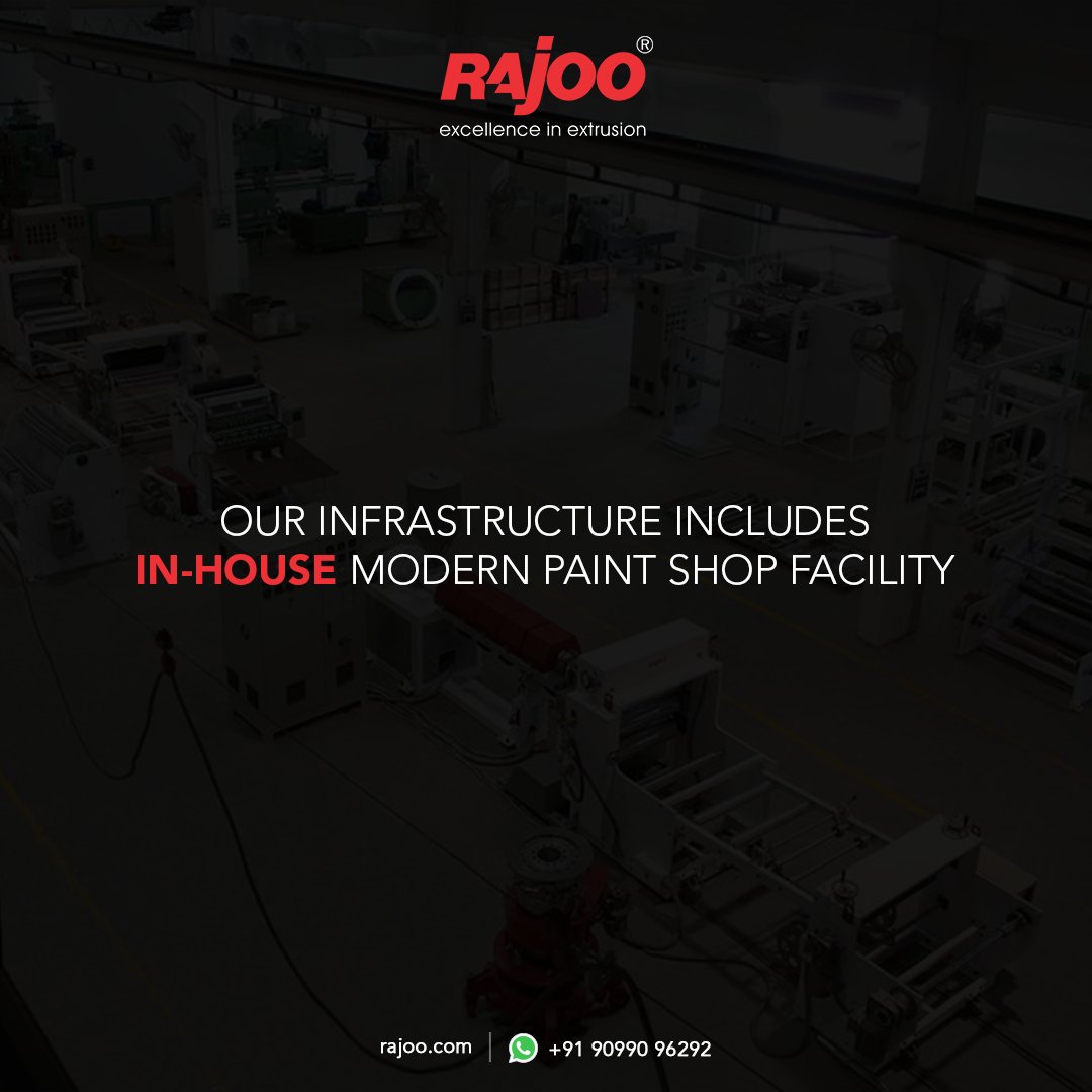 Our in-house modern paint shop has an amply dimensioned shot blasting room and the baking oven ensures the long life of paint and improves machine aesthetics.

#RajooEngineers #Rajkot #PlasticMachinery #Machines #PlasticIndustry https://t.co/187ReGDZ2u