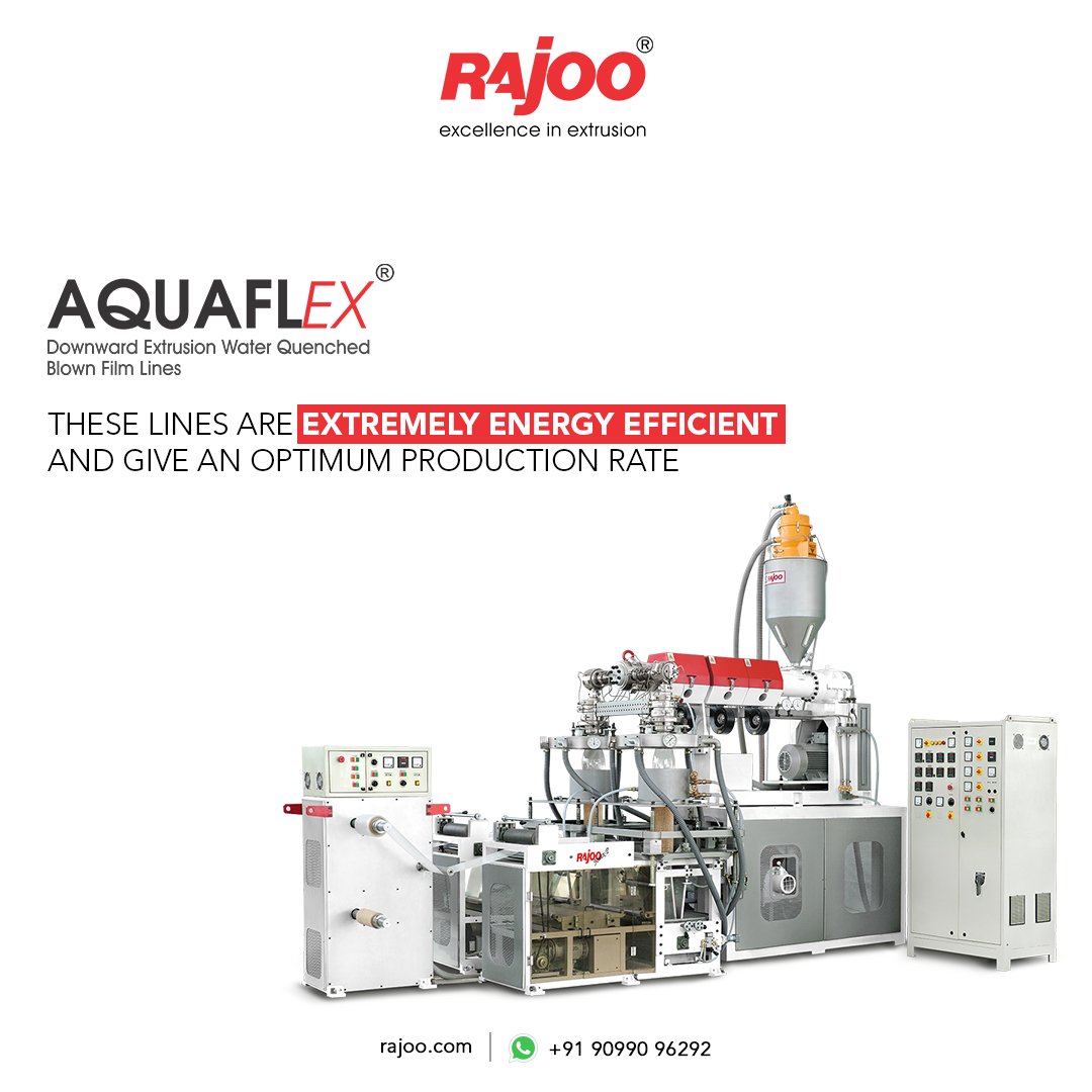 Downward extrusion lines are exceptionally energy efficient and provide the highest possible output rate, making the investment to installed capacity ratio much more beneficial.

#Aquaflex #Downward #Extrusion #BlownFilmLines #RajooEngineers #Rajkot #PlasticMachinery #Machines https://t.co/secQRCQwfe