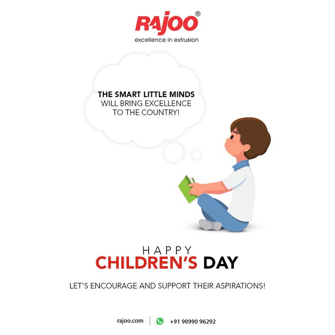 The smart little minds will bring excellence to the country!<br />Let's encourage and support their aspirations!<br /><br />#HappyChildrensDay #ChildrensDay2022 #ChildrensDay #RajooEngineers #Rajkot #PlasticMachinery #Machines #PlasticIndustry