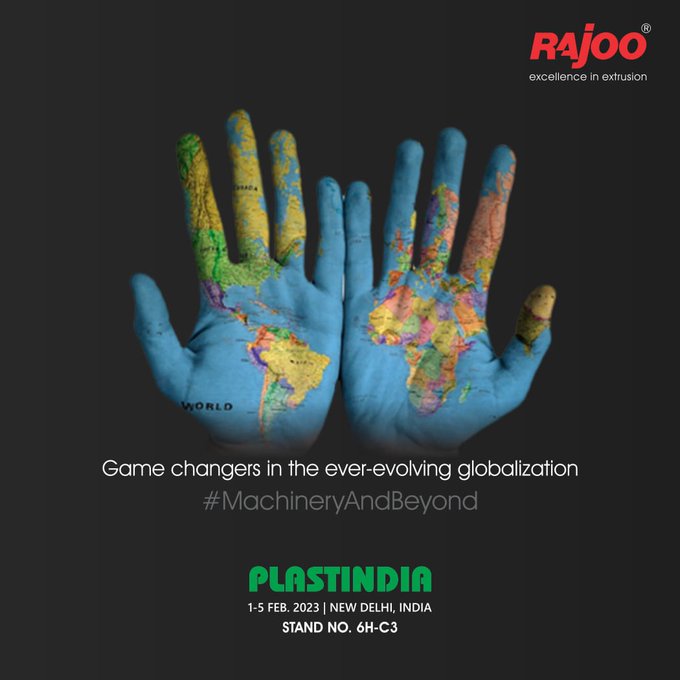 Change is both inevitable and constant. We at Rajoo bring a combination of newer technologies & greater transparency in this dynamic environment of globalization. Adapting ourselves to the new globalization-related challenges.<br /><br />#PlastIndia #PlasticExhibition #Innovation