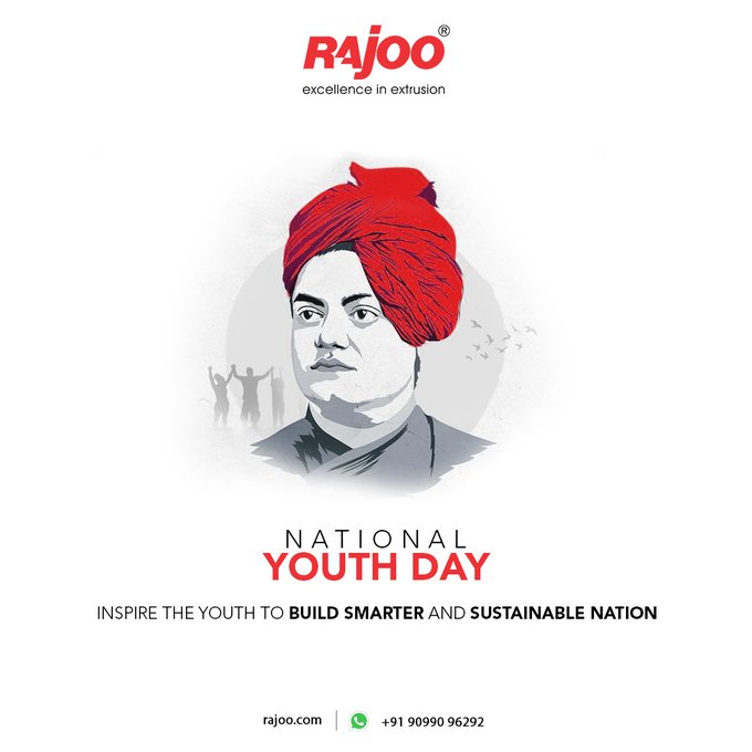 Inspire the youth to build smarter and sustainable nation<br /><br />#NationalYouthDay2023 #NationalYouthDay #YouthDay #Youth #SwamiVivekananda #VivekanandaJayanti #SwamiVivekanandJayanti #RajooEngineers #Rajkot #PlasticMachinery #Machines #PlasticIndustry