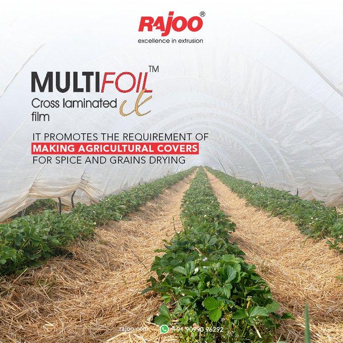 Multifoil x cross laminated film line is suitable for producing agricultural covers used in spice and grain drying. <br /><br />Visit us,<br />https://rajoo.com/multifoil_x.html<br /><br />#Multifoil #CrossLaminatedFilm #Extruder #VersatileMachine #RajooEngineers #Rajkot #PlasticMachinery #Machines #PlasticIndustry