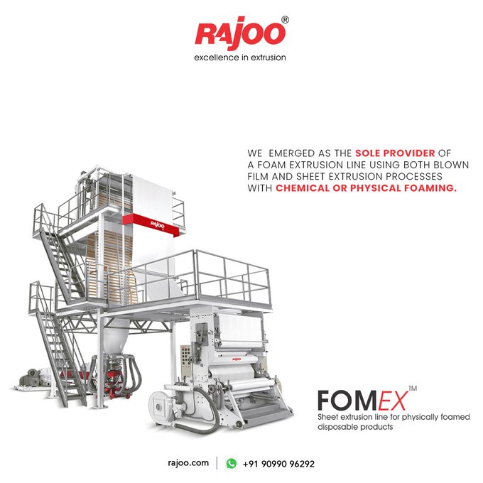 We are the only supplier of a foam extrusion line that uses both blown film and sheet extrusion processes, and can achieve chemical or physical foaming. <br />For more information Visit Our Website,<br />https://rajoo.com/fomex.html<br />#RajooEngineers #PlasticMachinery  #Development #Production