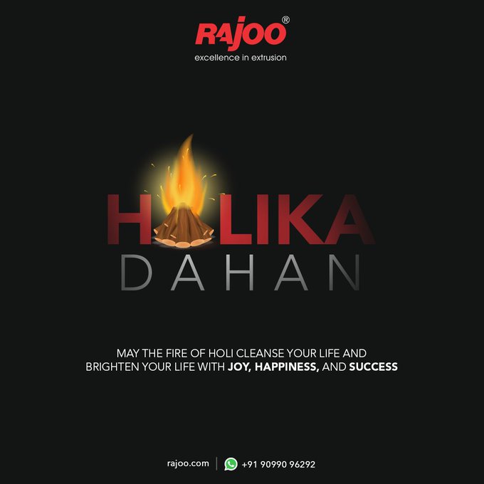 May the fire of Holi cleanse your life and brighten your life with Joy, Happiness, and Success<br /><br />#HolikaDahan #HolikaDahan2023 #Holika #Holi #IndianFestivals #VictoryOfGood #RajooEngineers #Rajkot #PlasticMachinery #Machines #PlasticIndustry