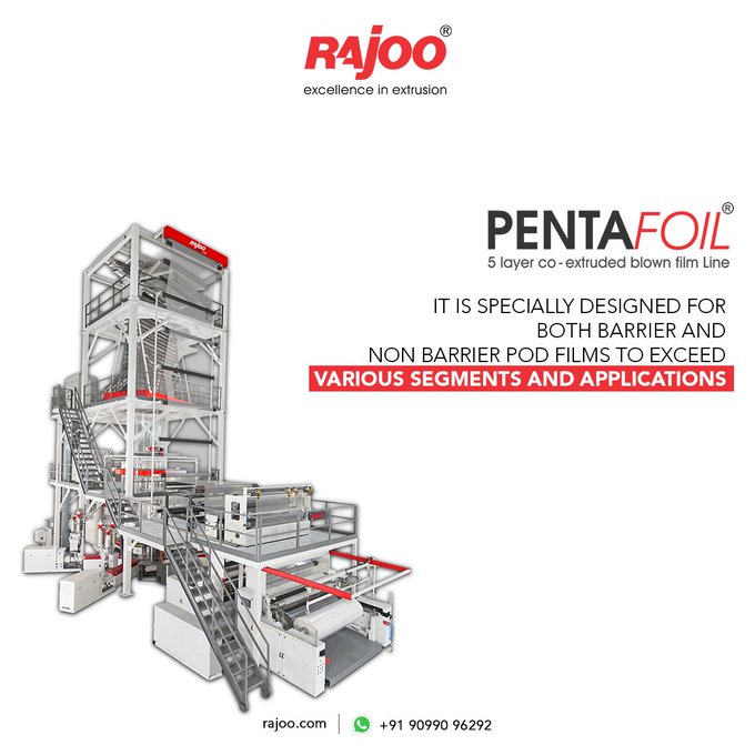 It is specifically made to outperform various market categories that utilize for both barrier and non-barrier POD films.<br /><br />For more information, Visit our website,<br />https://rajoo.com/pentafoil.html<br /><br />#Pentafoil #RajooEngineers #Pentafoil  #Rajkot #PlasticMachinery #Machines #PlasticIndustry