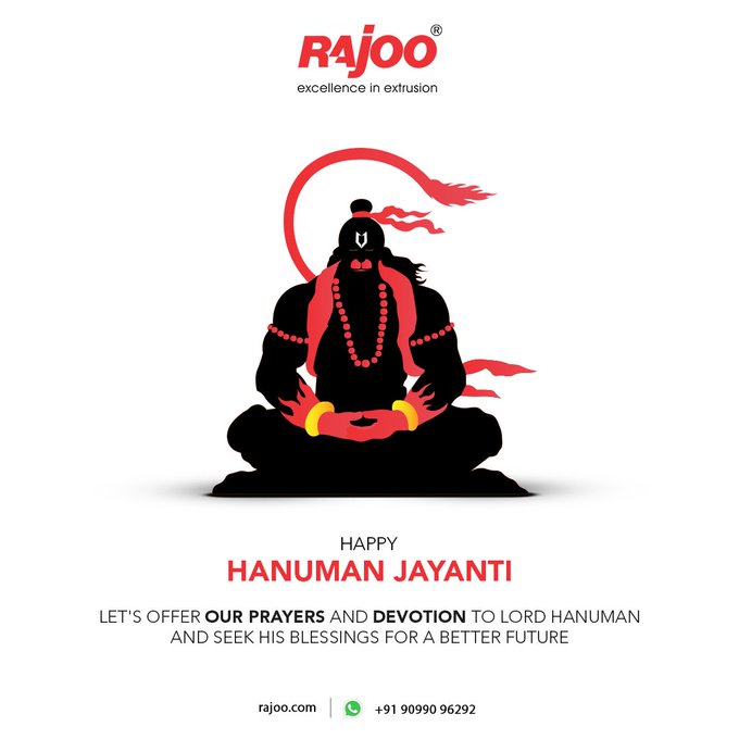 Let's offer our prayers and devotion to Lord Hanuman and seek his blessings for a better future<br />#HanumanJayanti #JayShreeRam #JayHanuman #hanuman #hanumanji #hanumanchalisa #bajrangbali #hindu #lordhanuman #Strength #Endurance #RajooEngineers #Rajkot #PlasticMachinery #Machines