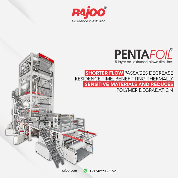 It is designed for superior performance in diverse market categories.<br /><br />For more information, Visit our website, https://rajoo.com/pentafoil.html <br /><br />#Pentafoil #RajooEngineers #Degradation #HighPerformanceMaterials #PolymerTech #Barrier #NonBarrier #PlasticMachinery #PlasticIndustry