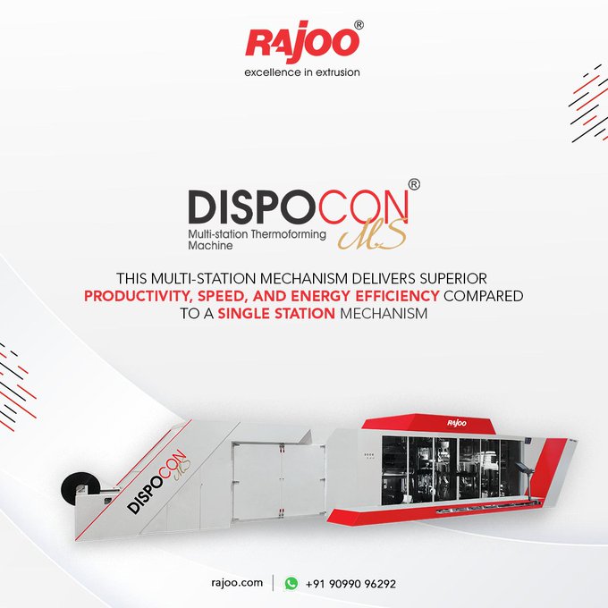 Enhance productivity, speed, and energy efficiency with our multi-station mechanism. This thermoforming machine unlocks superior performance for your operations. <br />https://rajoo.com/dispocon.html <br /><br />#Dispocon #Thermoformer #Productivity #Efficiency #Multistation #RajooEngineers #Rajkot