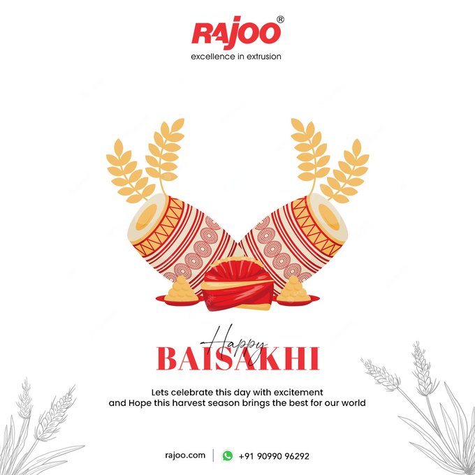 Lets celebrate this day with excitement and Hope this harvest season brings the best for our world<br /><br />#Baisakhi #HappyBaisakhi #Baisakhi2023 #BaisakhiFestival #HarvestFestival #IndianFestivals #Celebrations #RajooEngineers #Rajkot #PlasticMachinery #Machines #PlasticIndustry