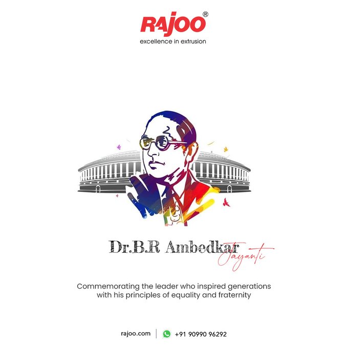 Commemorating the leader who inspired generations with his principles of equality and fraternity<br /><br />#AmbedkarJayanti #BRAmbedkar #BabasahebAmbedkar #EqualityForAll #SocialJustice #HumanRights #IndianConstitution #NationBuilder #RajooEngineers #PlasticMachinery  #PlasticIndustry