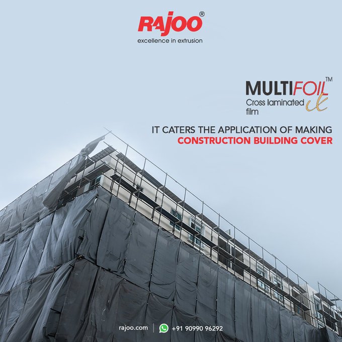 Building covers prevent the construction site's dust from entering into the adjoining spaces and atmosphere. 'MULTIFOIL X' facilitates the application of producing the construction building covers.<br />https://rajoo.com/multifoil_x.html <br /><br />#RajooEngineers #Building #Covers #PlasticIndustry