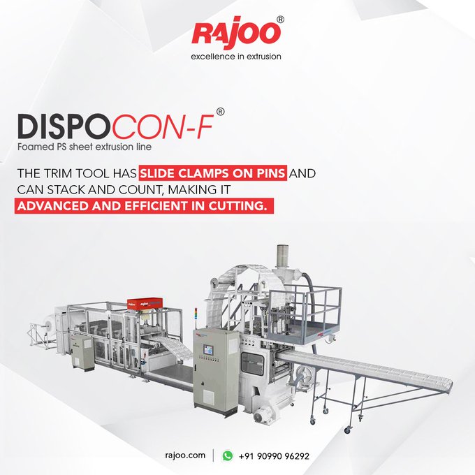 This advanced vacuum formers with servo-controlled oven and 16 zones and its equipped with trim tool featuring side clamps on pins for efficient cutting.  https://rajoo.com/dispocon_f.html <br /><br />#RajooEngineers #DispoconF #Servo #Controlled #Vacuum #Thermoformers #Rajkot #PlasticIndustry