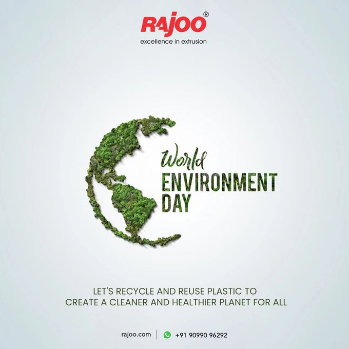 Let's Recycle and Reuse plastic to create a cleaner and healthier planet for all<br /><br />#WorldEnvironmentDay #WED2023 #BeatPlasticPollution #EcoFriendly #EnvironmentalAwareness #NaturePreservation #TogetherForNature #RajooEngineers #Rajkot #PlasticMachinery #PlasticIndustry #Machines