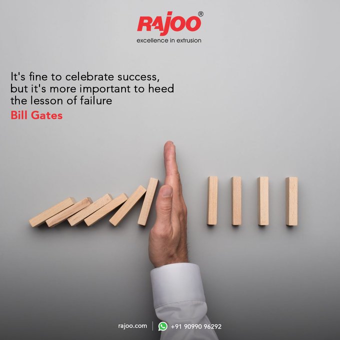 Celebrating success is vital, but the real growth comes from embracing failure. Learn from setbacks, for they are stepping stones to greatness!<br /><br />#SuccessMindset #EmbraceFailure #RajooEngineers #Rajkot #PlasticMachinery #Machines #Development #Production