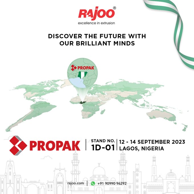 Experience the future of industry at Propak West Africa 2023, where innovation meets opportunity. Meet brilliant minds in the world of packaging, printing, and plastics at the region's largest expo.<br />link to register:<br />https://invt.io/1lxb0sixpg<br /><br />#PropakWA2023 #RajooEngineers #Plastic